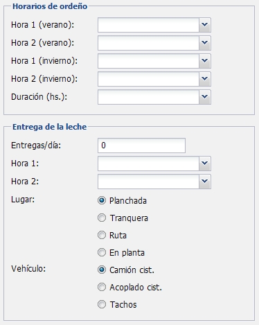 Datos Horarios Ordeño